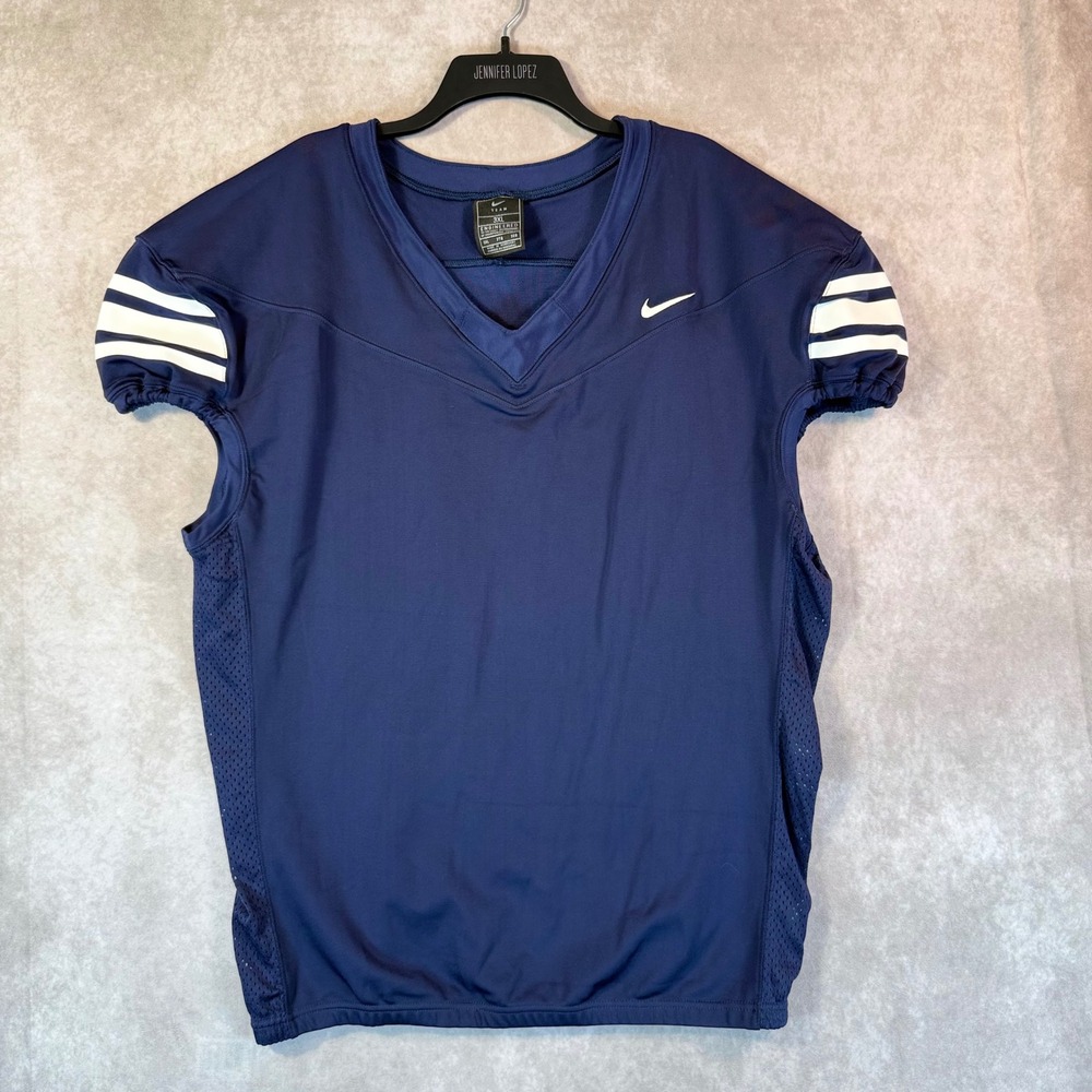 Nike Football Jersey Men 3XL Navy Blue White Sleeve Stripes Training Halloween